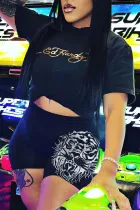 Fashionable Casual Trendy Printed Short-sleeved Suit