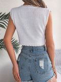 Hollow Midriff-baring Knitted Holiday Top