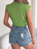 Hollow Midriff-baring Knitted Holiday Top