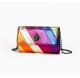 Contrast Color Stitching Gold Eagle Head Shoulder Crossbody Bag