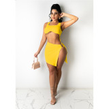 Sexy Navel-baring Nightclub Solid Color Dress