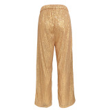 Fashionable Sequin Casual Straight Pants