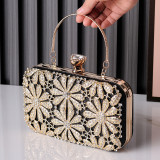 Fashionable Flower Diamond Embellished Evening Bag