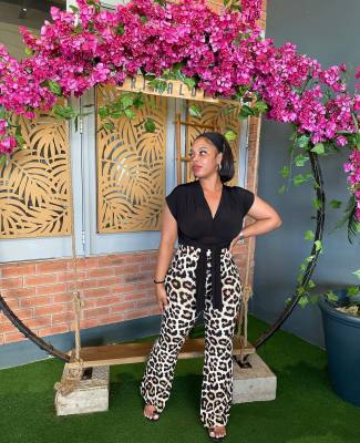 Printed Stretch Leopard Micro-flared Trousers