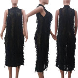 Fashionable And Sexy Knitted Fringed Dress
