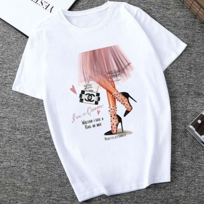 Student Casual Letter Print Short-sleeved T-shirt