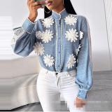 Fashionable Casual Lace Patchwork Top