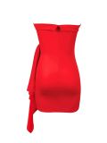 Fashionable Ruffled Irregular Tight Breast Wrap Dress