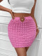 Solid Color Waisted Metal Decorative Skirt