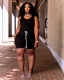 Solid Color Vest Large Size Two Piece Set