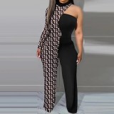 Fashionable Irregular Trousers Off-the-shoulder Jumpsuit