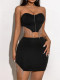 Sexy Tassel Chain Wrapped Chest + Mini Skirt Suit