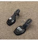 Fashionable Summer High Heel Transparent Slippers