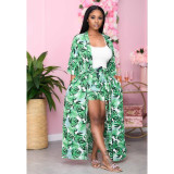 Sexy Printed Cape Vacation Two-Piece Set