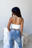 Sexy V-neck Backless Bottoming Top and Navel-baring T-shirt
