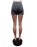 Grey Hot Selling Denim Apron Stretch Shorts