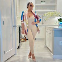 Stylish Colorful Printed Blazer Tops