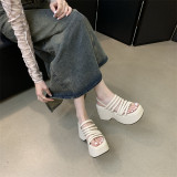 Apricot Stylish Thin Strap Platform High Heel Open Toe Sandals