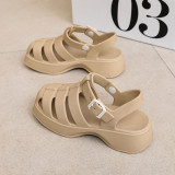 Khak Stylish Thick Sole Heightening Beach Shoes