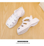White Stylish Thick Sole Heightening Beach Shoes
