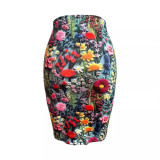 Stylish Floral Print Hip Skirt