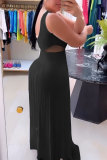 Black Sexy See-Through Backless Pleated Stretch Dress