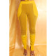 Yellow Contrast Color Splicing Zipper Casual Slit Pleated Stacked Pants
