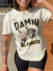 White Fashionable Summer Character Print Short-Sleeved T-Shirt