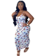 White Butterfly Print Slip Dress