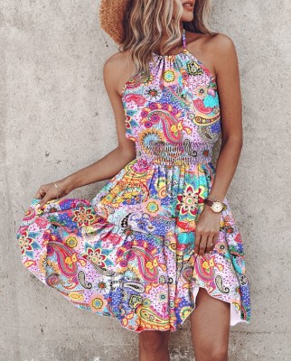 Fashionable and Sexy Off-shoulder Halter Neck Dress