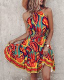 Fashionable and Sexy Off-shoulder Halter Neck Dress