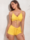 Yellow Sexy Pit Swimsuit Boxer Briefs Bikini Set