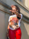White Fashionable Personalized Avatar Printed Loose Short-Sleeved T-Shirt