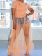 Sexy And Fashionable See-Through Mesh Splicing T-Shirt