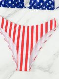 Sexy Flag Print Strappy Bikini Swimsuit
