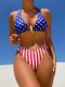 Sexy Flag Print Strappy Bikini Swimsuit