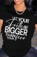 Black Printed Letters Round Neck Short Sleeve T-Shirt