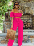 Open Back One-shoulder One-piece Casual Wide-leg Pants