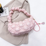Pink Casual Cloud Pleated Armpit Dumpling Shoulder Crossbody Bag