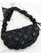 Black Casual Cloud Pleated Armpit Dumpling Shoulder Crossbody Bag