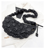 Black Casual Cloud Pleated Armpit Dumpling Shoulder Crossbody Bag