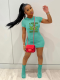 Casual O-Neck Pit Stripe Print Short-Sleeved Dress