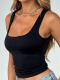 Black Casual Sleeveless Tight Top