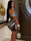 Black Fashion Women's Sexy Perm Diamond See-Through Dress