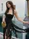 Black Sexy Halter Neck Irregular Slim Dress