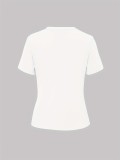 White O-Neck Fashionable Casual Printed T-Shirt
