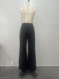 Black Spring And Summer New Style Spliced Casual Trousers