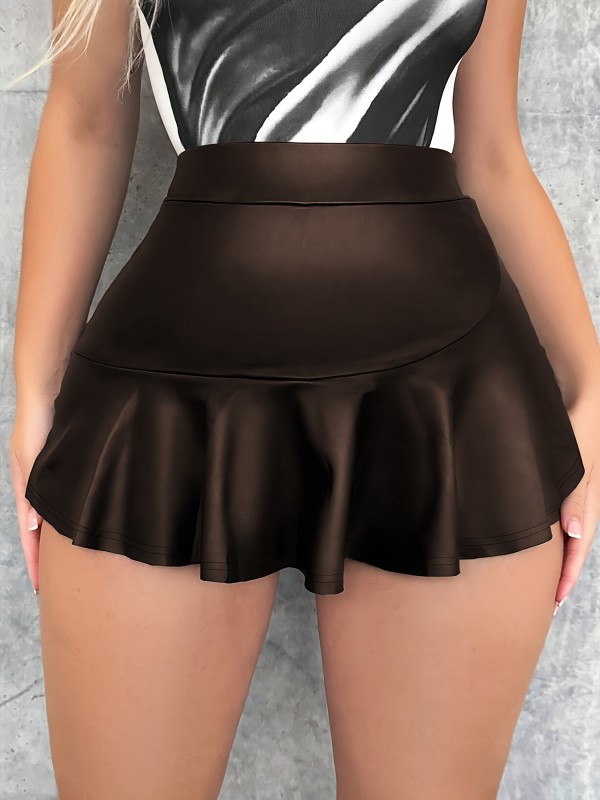 Brown Sexy Bag Hip Shorts