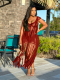 Wine Red Sexy Handhook Hollow Fringed Beach Dress