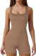 Khaki Sleeveless Backless Waist Tight Sports Jumpsuit